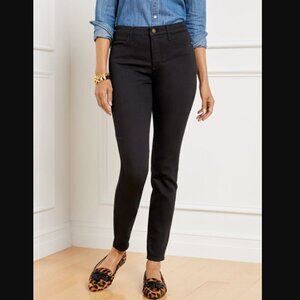 Talbots Women's Black Jeggings with Coat of Arms Button Size 8